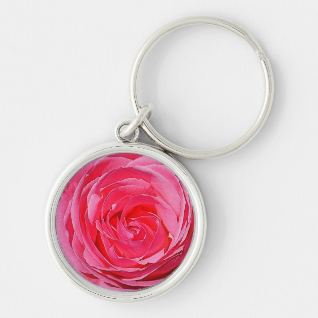 Pink Climbing Rose Keychain (Front)