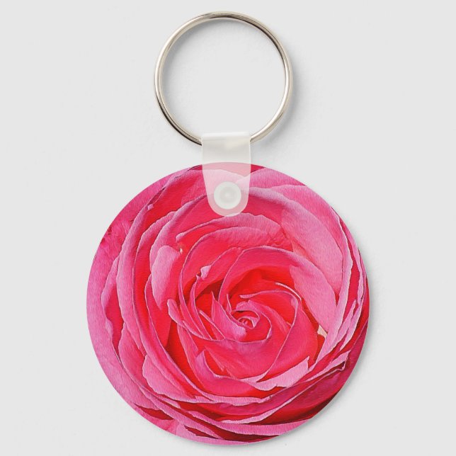 Pink Climbing Rose Keychain (Front)