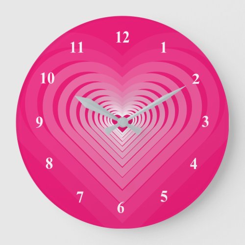 Pink Clock with Hearts