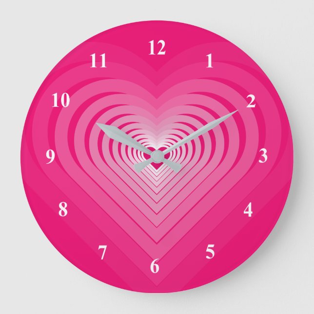 Pink Clock with Hearts (Front)