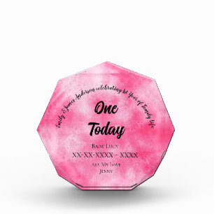 Pink Cloud 1st Birthday  Acrylic Award