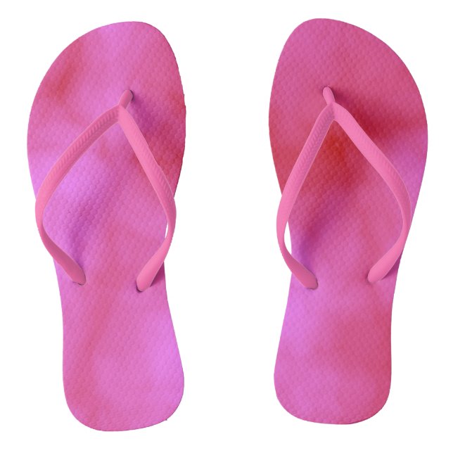 Pink Cloud Abstract Flip Flops (Footbed)