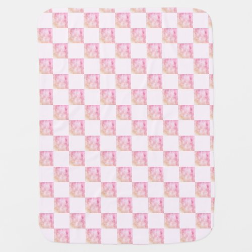 Pink Cloud Checkerboard Baby Blanket