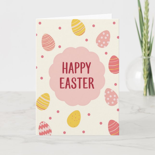 Pink Cloud Easter Wishes Card (Front)