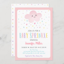Pink Cloud Girl Baby Sprinkle Invitation