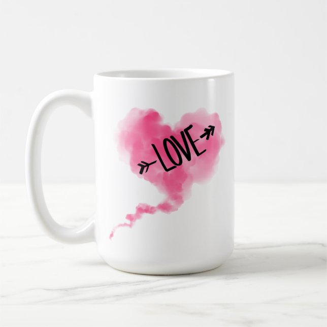 Pink Cloud Heart Mug (Left)