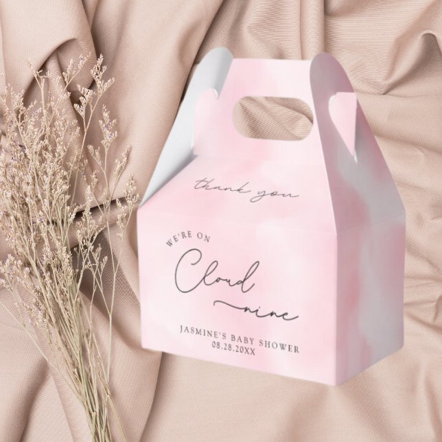 Pink Cloud Nine Baby Shower  Favor Boxes (Creator Uploaded)