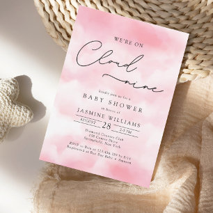 PinK Cloud Nine Baby Shower Invitation