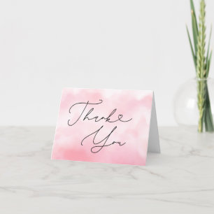 Pink Cloud Nine Baby Shower Thank You Card