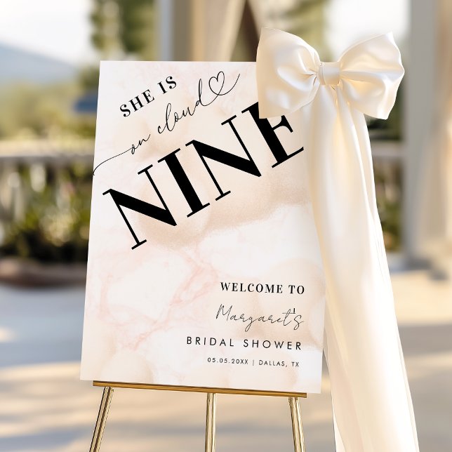 Pink Cloud Nine Bridal Shower Welcome Sign (Creator Uploaded)