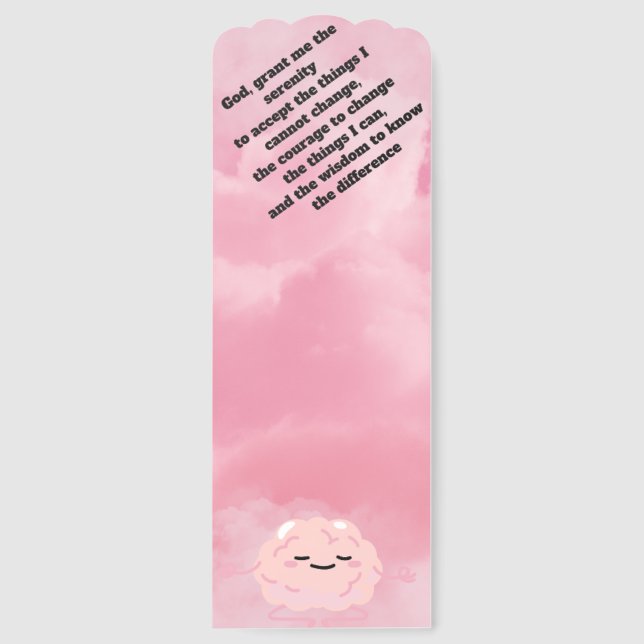 Pink Cloud Serenity Prayer Bookmark (Front)