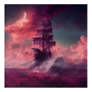 Pink Cloud Ship Acrylic Print
