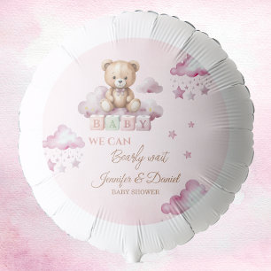 Pink Cloud Teddy Baby Girl Party Balloon