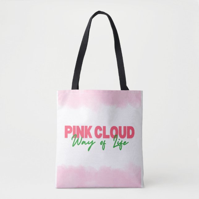 Pink Cloud Way of Life Tote Bag Sober Living (Front)