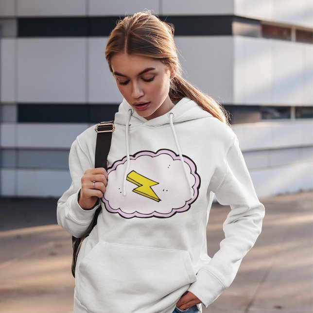 Pink Cloud Yellow Lightning Bolt Hoodie (Creator Uploaded)