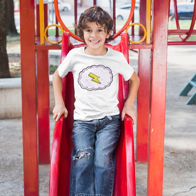 Pink Cloud Yellow Lightning Bolt T-Shirt (Creator Uploaded)