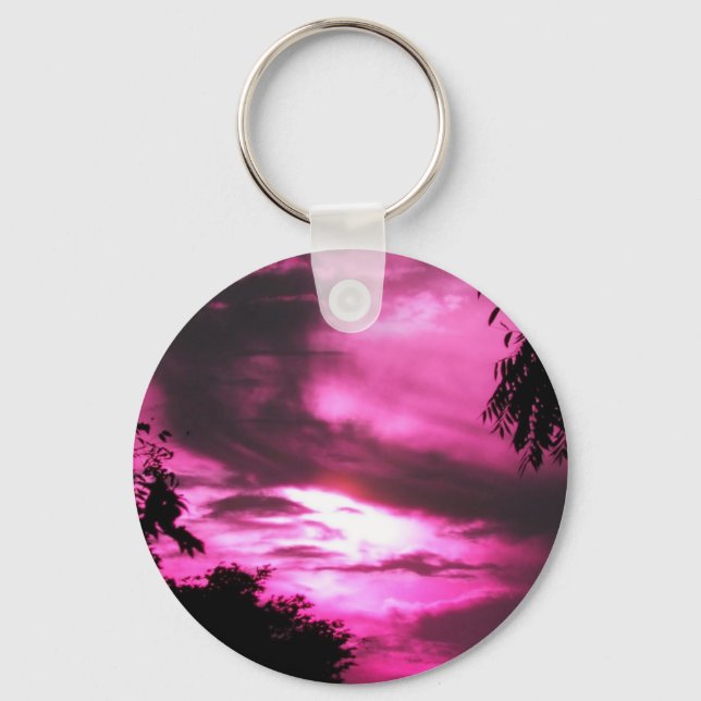 Pink Clouded Sky Keychain (Front)