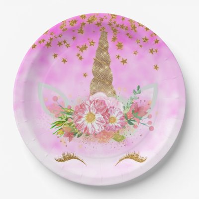 Pink Clouds and Gold Stars Unicorn Birthday
