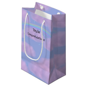 Pink Clouds and Rainbow Personalized Gift Bag