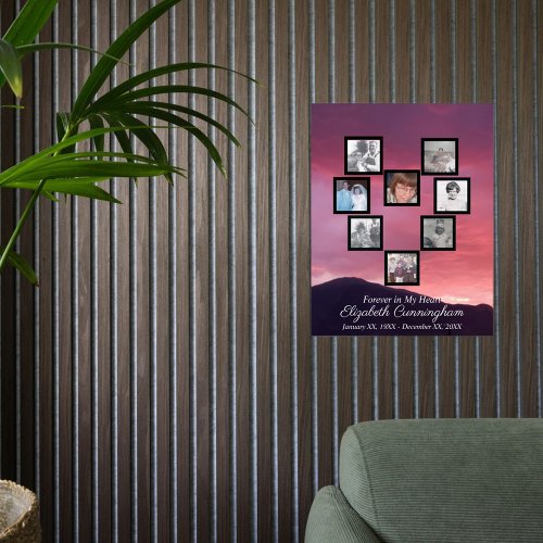 Pink Clouds at Sunset Photo Collage Heart  