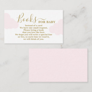 Pink Clouds Baby Shower Books for Baby Card
