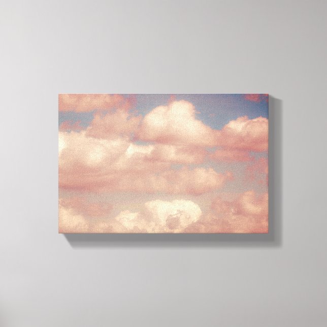 Pink Clouds & Blue Sky Nature Wrapped Canvas (Front)