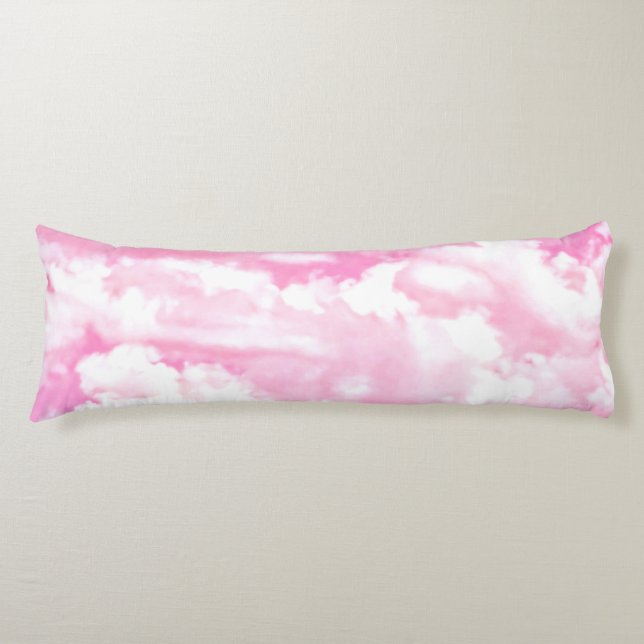Pink Clouds Decor ready to customize Body Pillow (Front)
