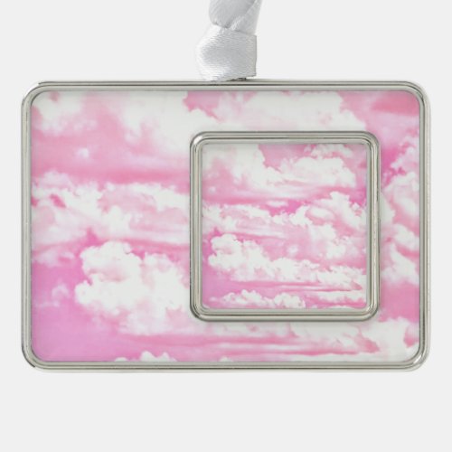 Pink Clouds Fashion Background Christmas Ornament