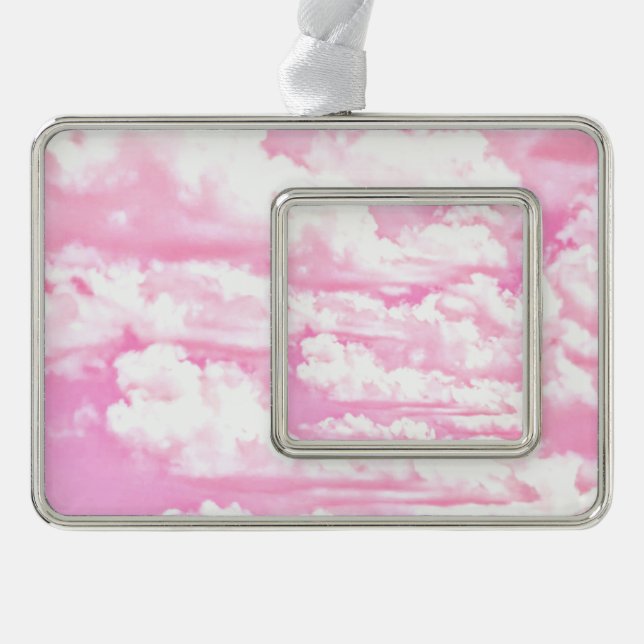 Pink Clouds Fashion Background Christmas Ornament (Front)
