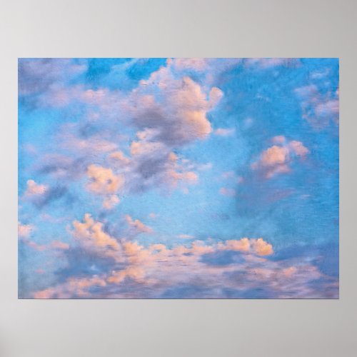 Pink Clouds _ in style of Claude Monet Poster