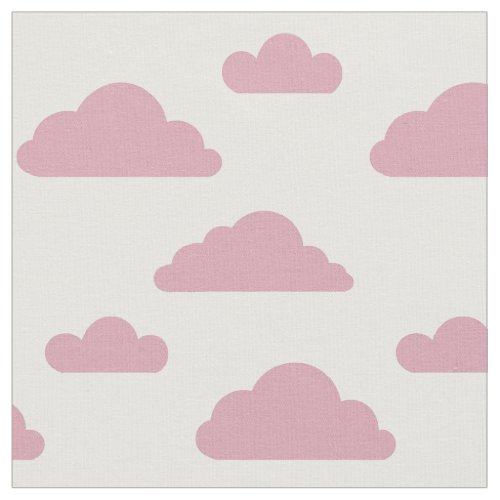 Pink clouds on white fabric by Nicole Janes