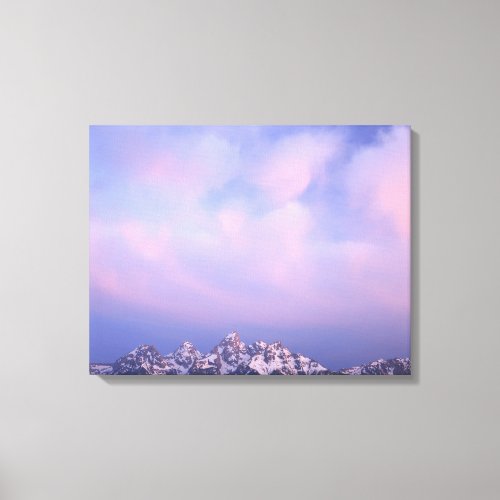 Pink Clouds Over the Teton Range 2 Canvas Print