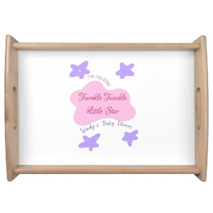 pink clouds twinkle Twinkle Little Star baby showe Serving Tray