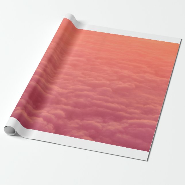 Pink Clouds Wrapping Paper (Unrolled)