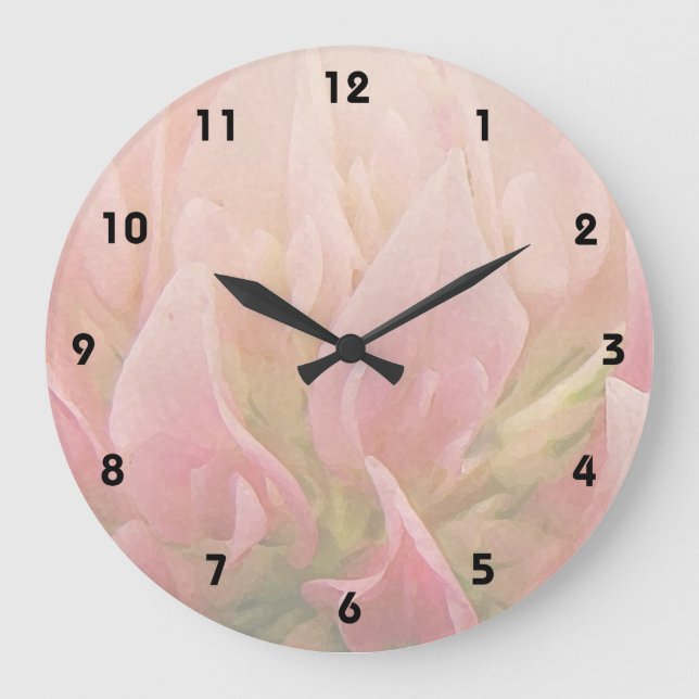 Pink Clover Large Clock (Front)