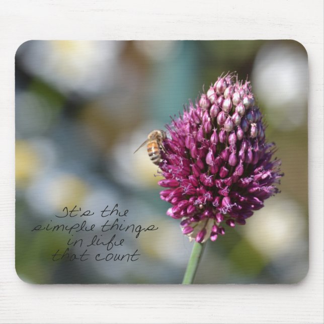 Pink Clover Mouse Pad (Front)