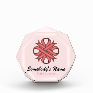 Pink Clover Ribbon by Kenneth Yoncich Acrylic Award