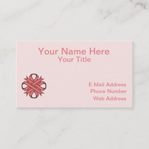 Pink Clover Ribbon by Kenneth Yoncich Business Card