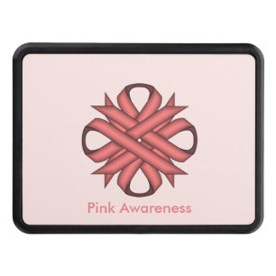 Pink Clover Ribbon by Kenneth Yoncich Hitch Cover