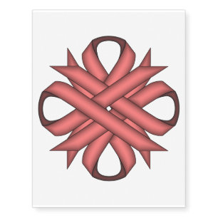 Pink Clover Ribbon by Kenneth Yoncich Temporary Tattoos