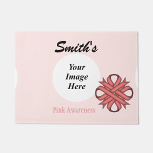Pink Clover Ribbon Template by Kenneth Yoncich Doormat
