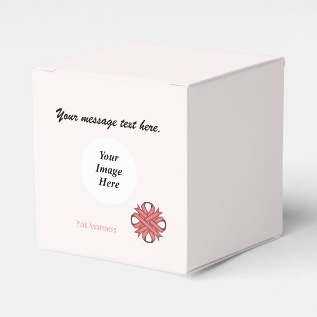 Pink Clover Ribbon Template by Kenneth Yoncich Favor Boxes (Front Side)