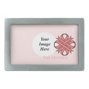 Pink Clover Ribbon Template by Kenneth Yoncich Rectangular Belt Buckle