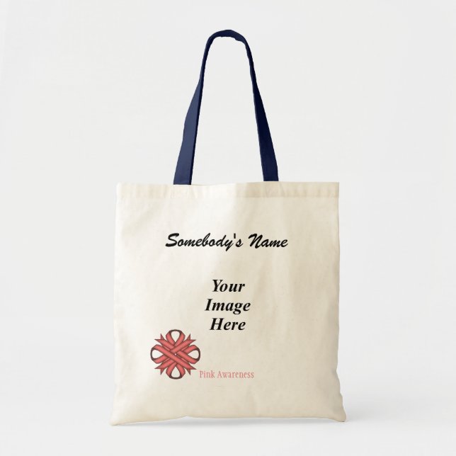 Pink Clover Ribbon Template by Kenneth Yoncich Tote Bag (Front)