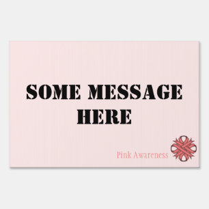 Pink Clover Ribbon Template by Kenneth Yoncich Yard Sign