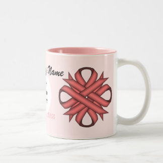 Pink Clover Ribbon Tmpl by Kenneth Yoncich Two-Tone Coffee Mug