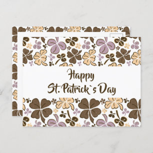 Pink Clover Shamrock Pattern St. Patrick`s Day Postcard