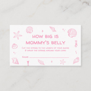 Pink Coastal Baby Shower How Big Is Her Belly Game Enclosure Card