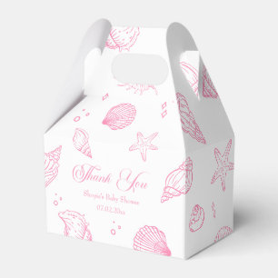 Pink Coastal Baby Shower Thank You Favor Boxes