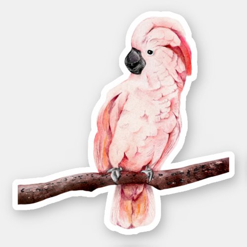 Pink Cockatoo Tropical Bird Laptop Sticker